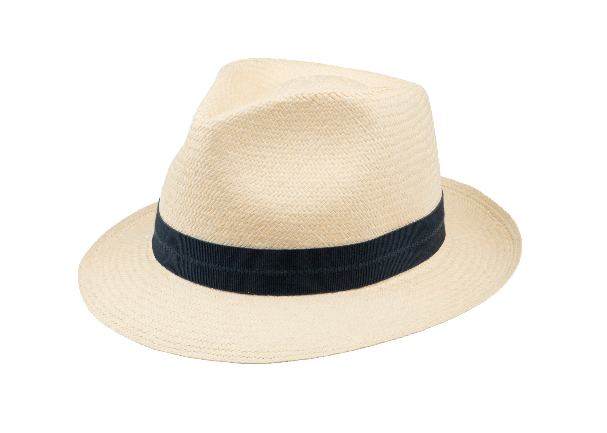 Trilby Panama (Semi-bleached) with Navy Detail Band