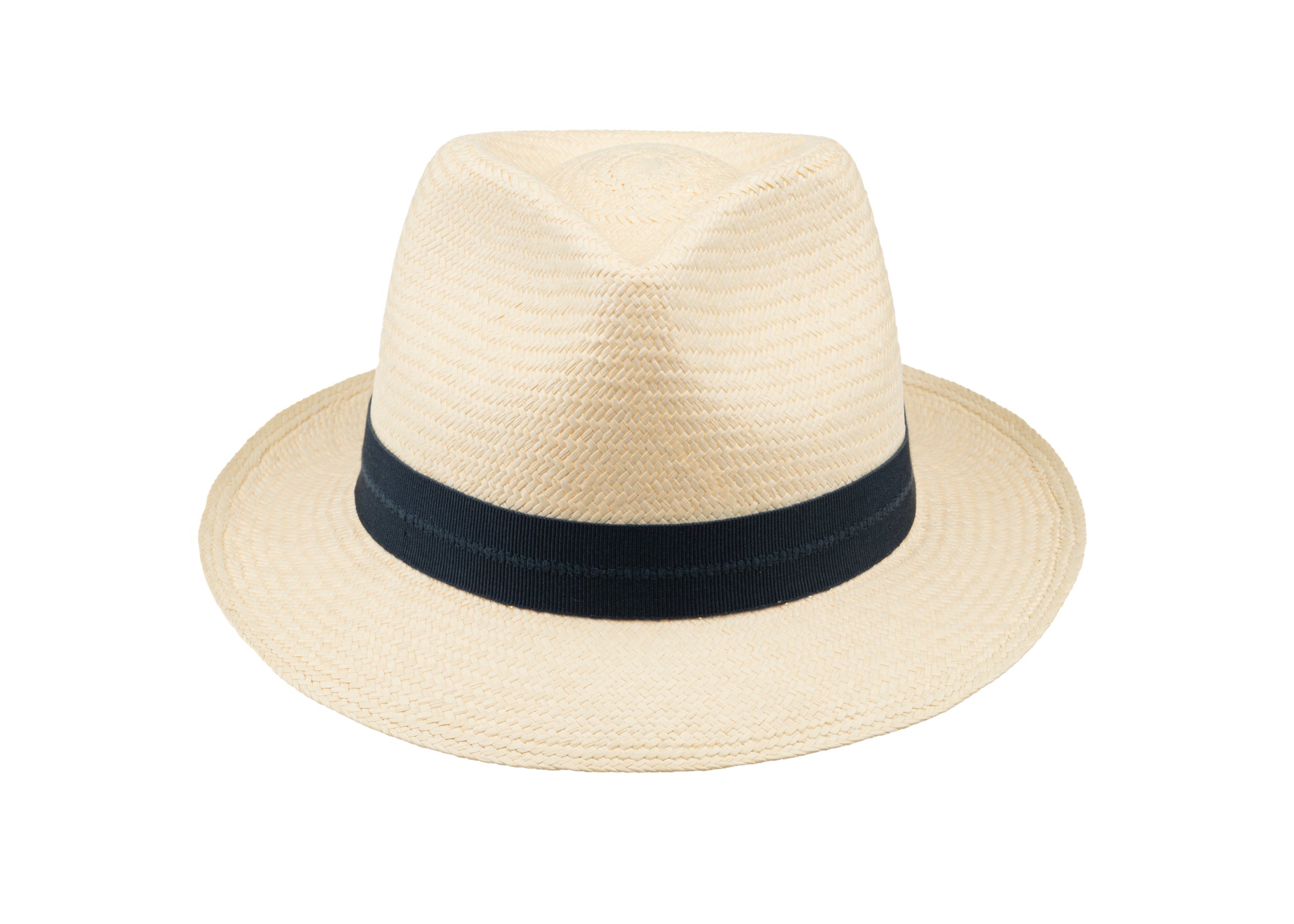 Trilby Panama (Semi-bleached) with Navy Detail Band