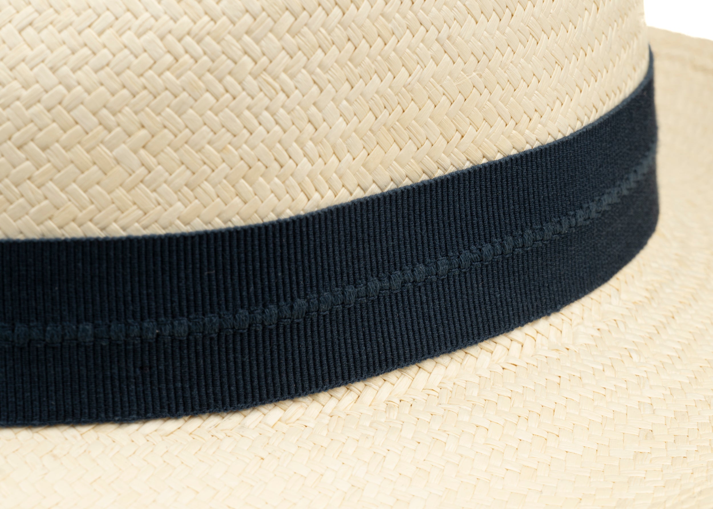 Trilby Panama (Semi-bleached) with Navy Detail Band