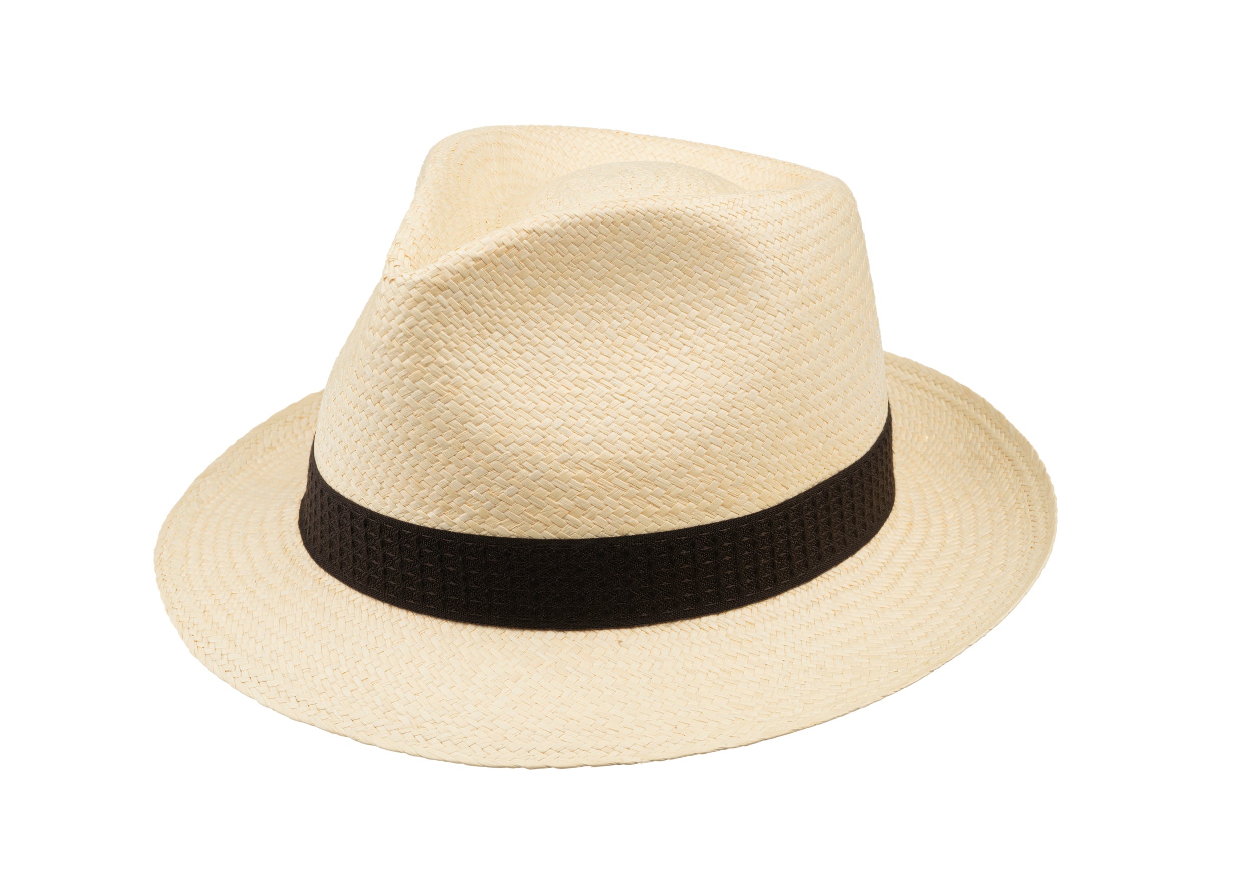 Trilby Panama (Semi-bleached) Brown Waffle Band