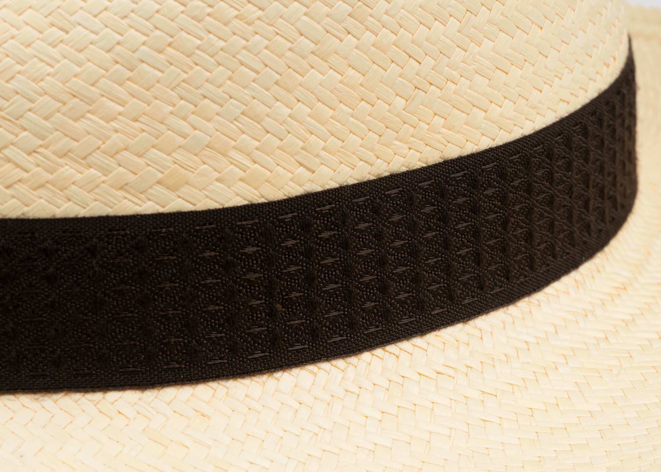 Trilby Panama (Semi-bleached) Brown Waffle Band