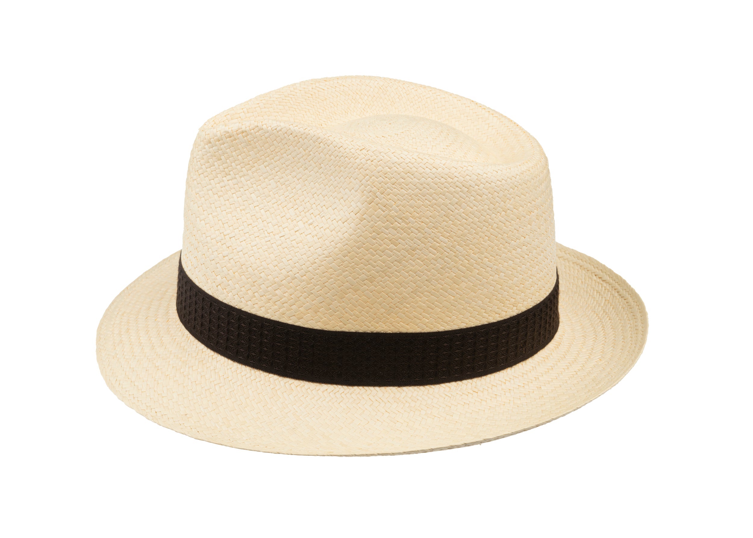 Trilby Panama (Semi-bleached) Brown Waffle Band