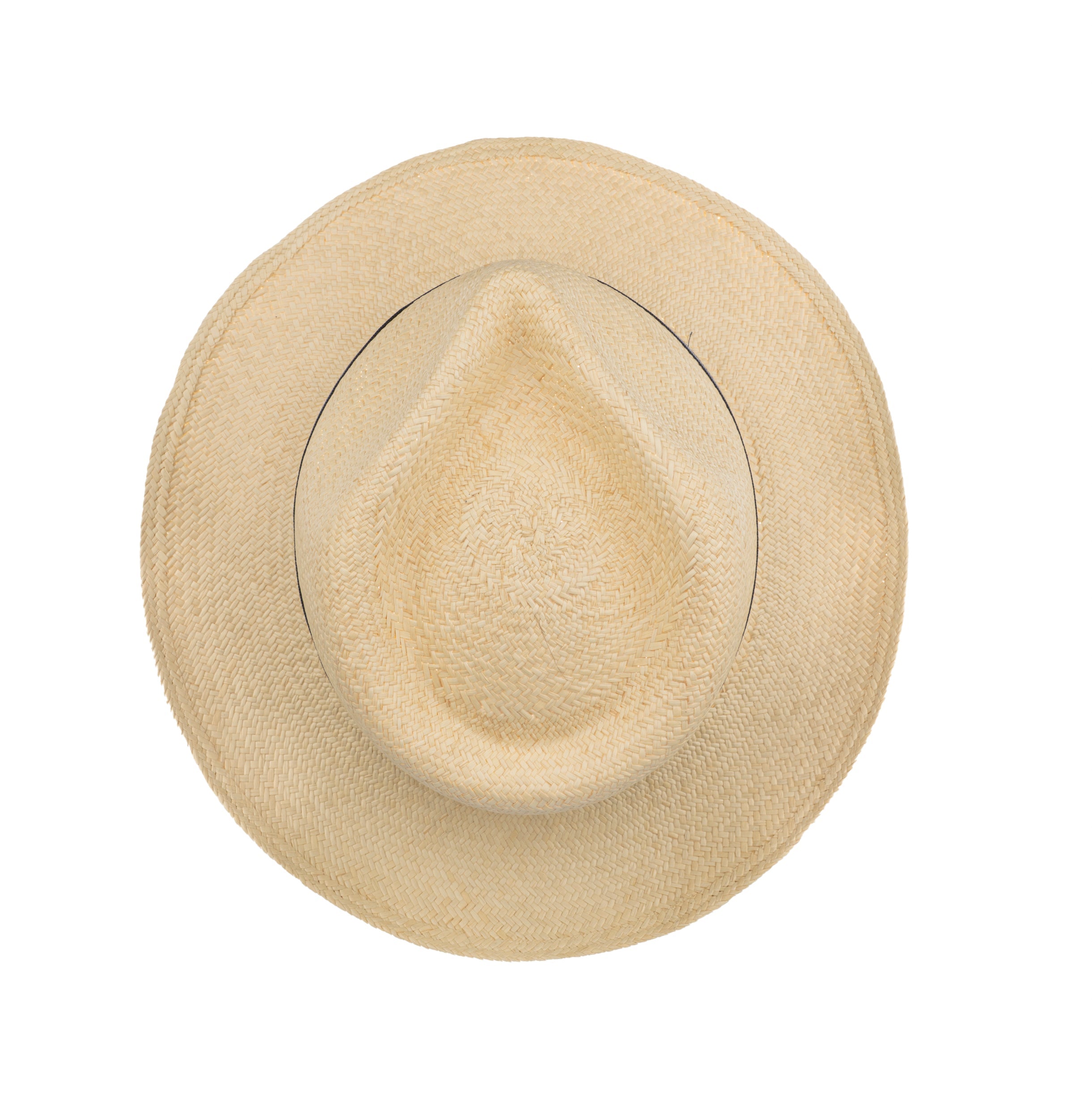 Trilby Panama (Semi-bleached) Lt Navy Striped Band