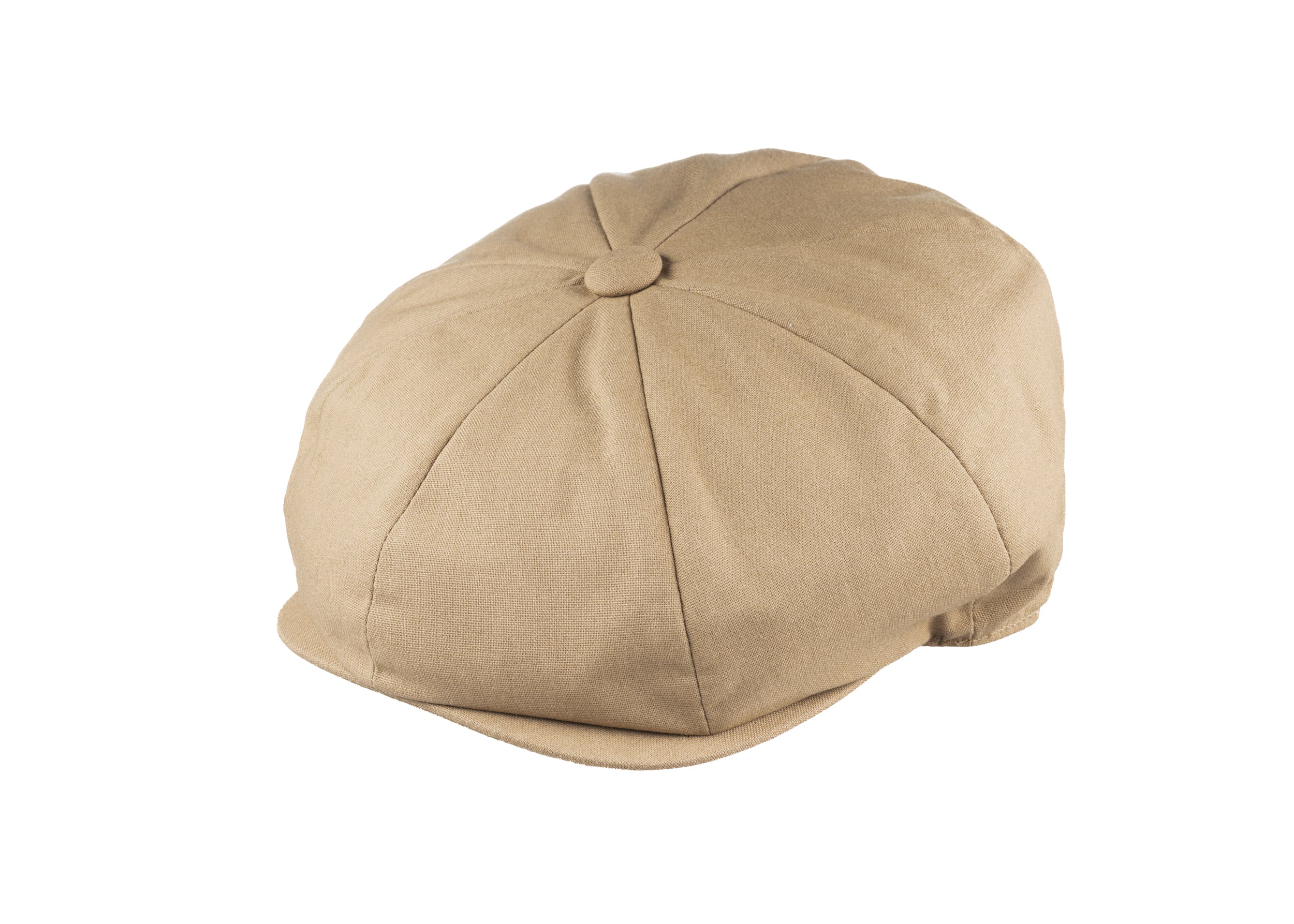 8 Piece Linen Blend Baker Boy Cap Mushroom