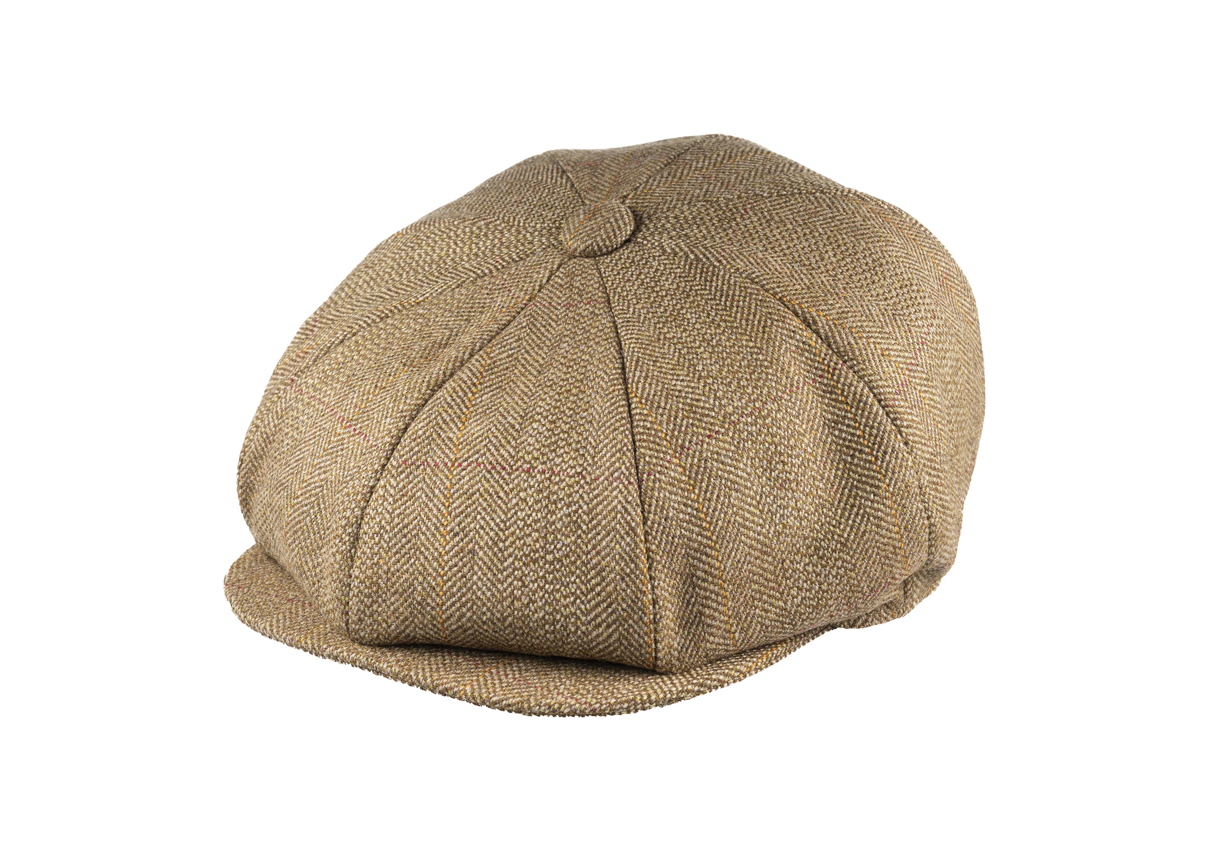 Lovat Mill Teviot Tweed Made in England 8 Piece Cap in Bracken