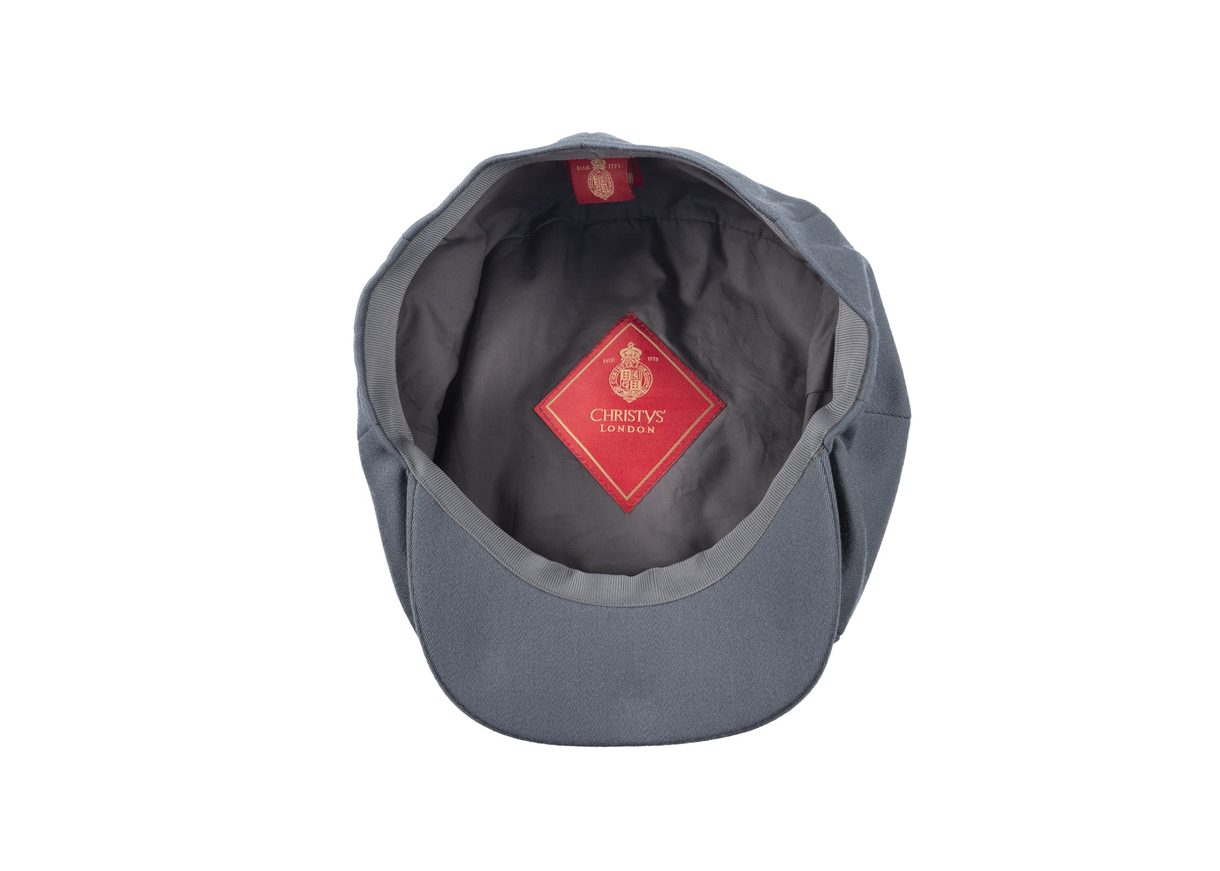 Ellis 8 piece baker boy cap in satin wool fabric in Slate
