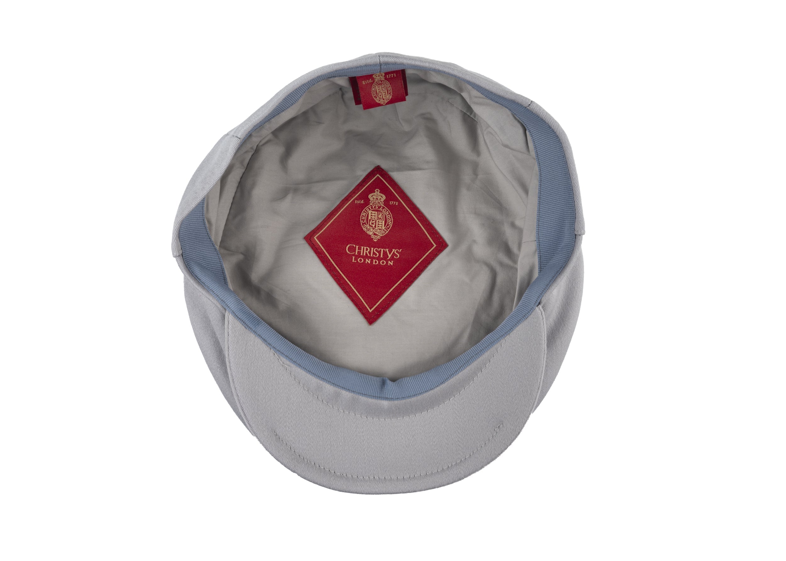 Ellis Balmoral flat cap in satin wool fabric in Mist