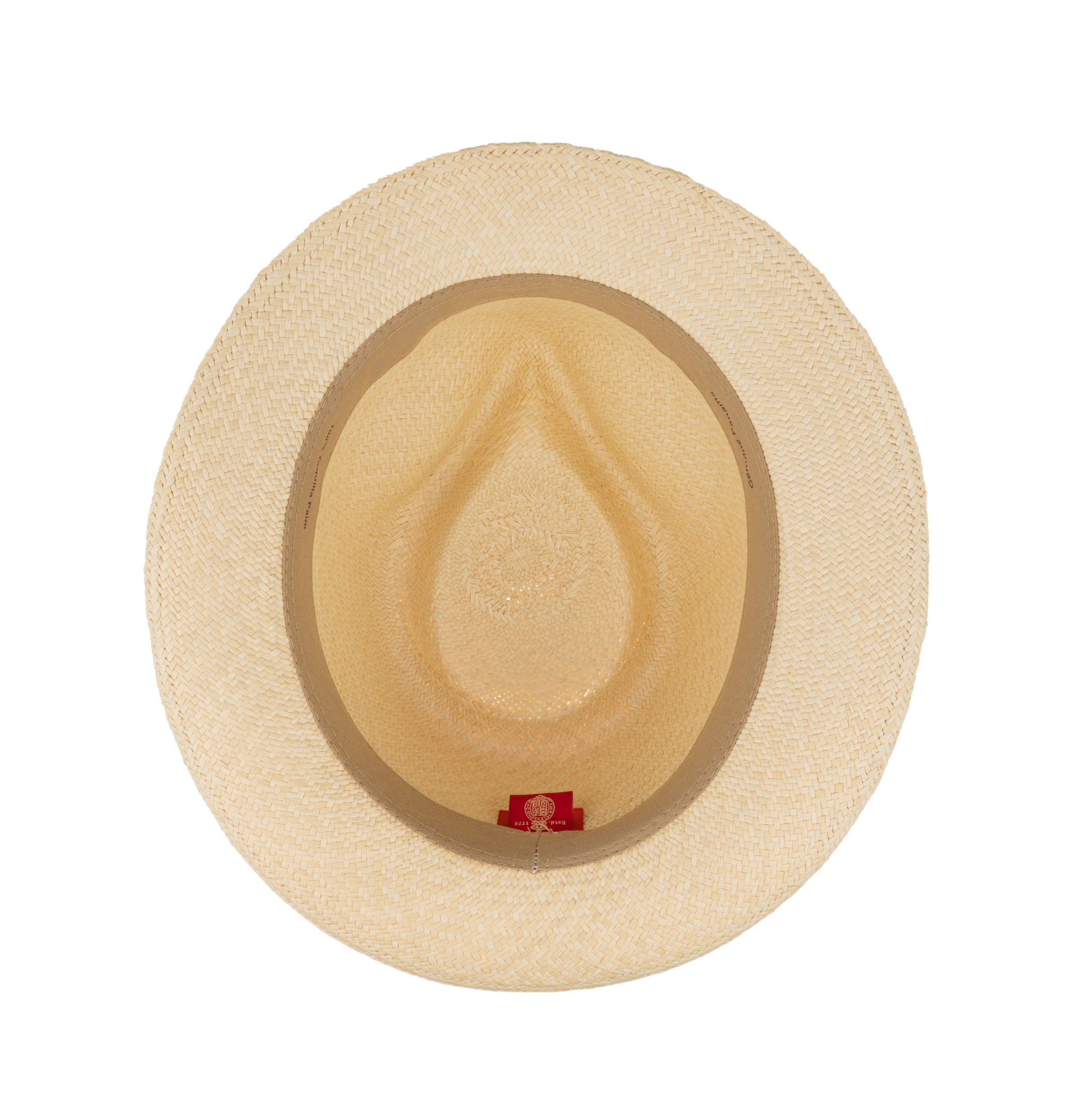 Trilby Panama (Semi-bleached) Navy and Golden Yellow Band