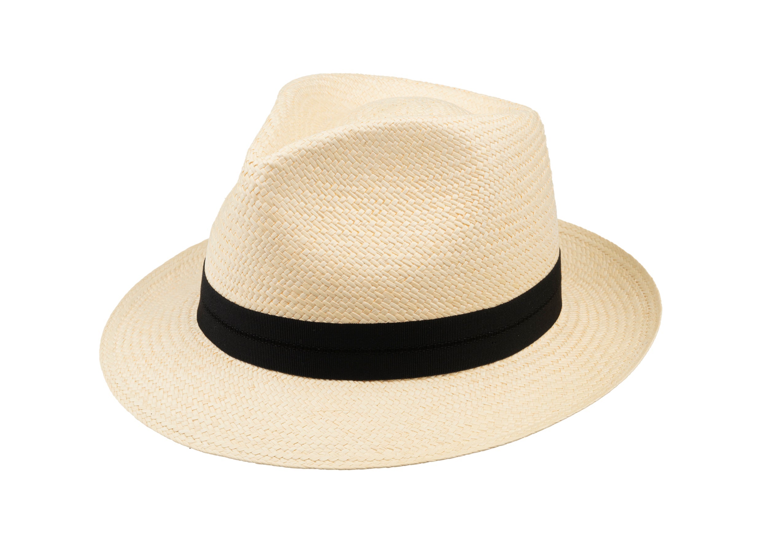 Trilby Panama (Semi-bleached) with Black Detail  Band