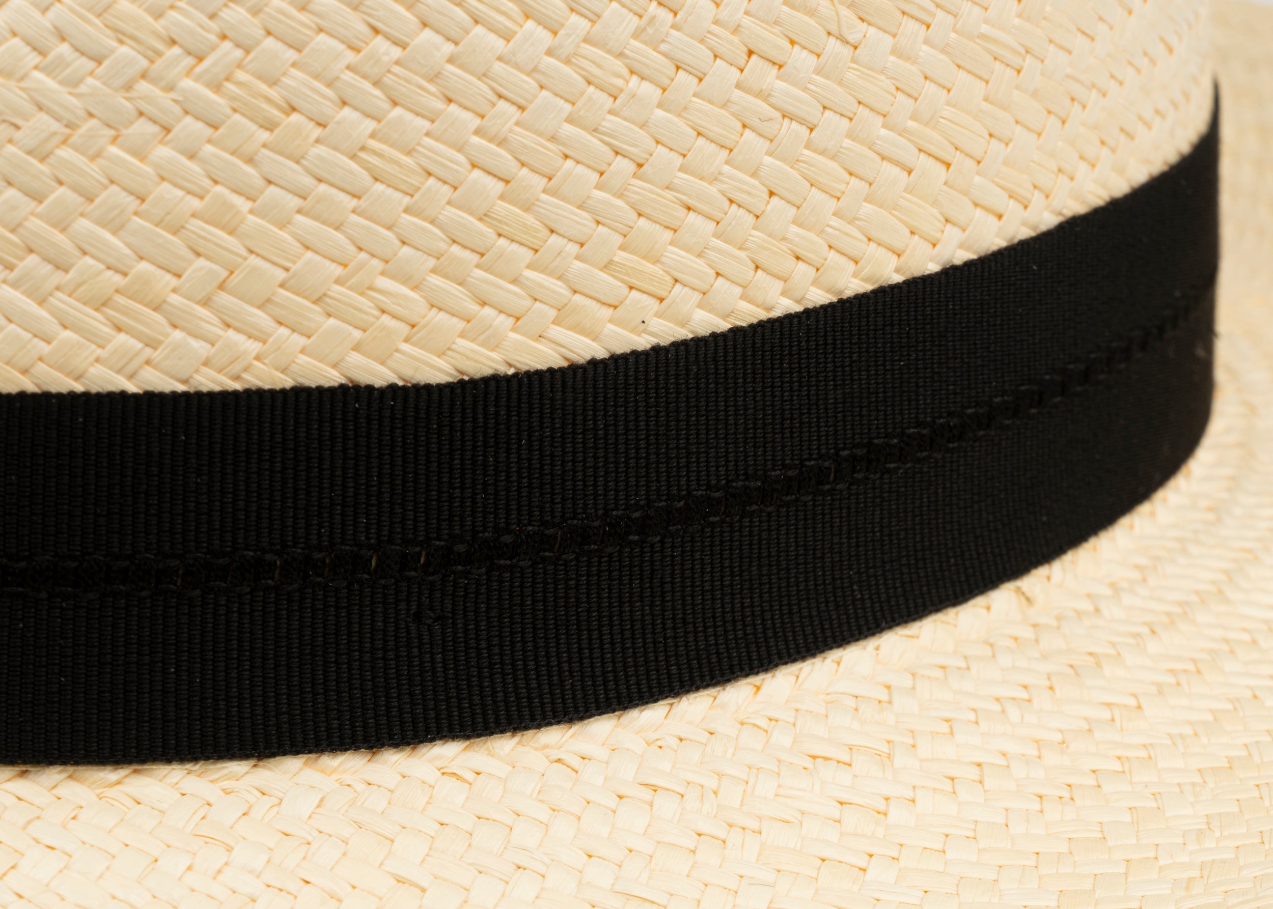 Trilby Panama (Semi-bleached) with Black Detail  Band