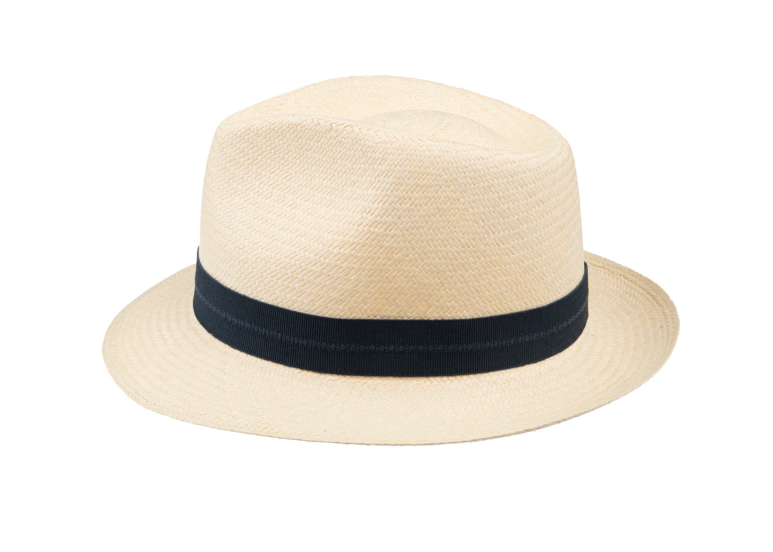 Trilby Panama (Semi-bleached) with Navy Detail Band