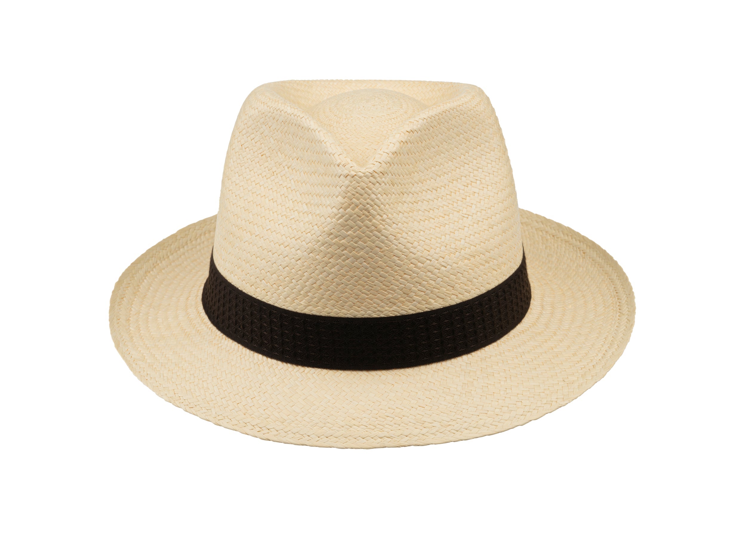 Trilby Panama (Semi-bleached) Brown Waffle Band
