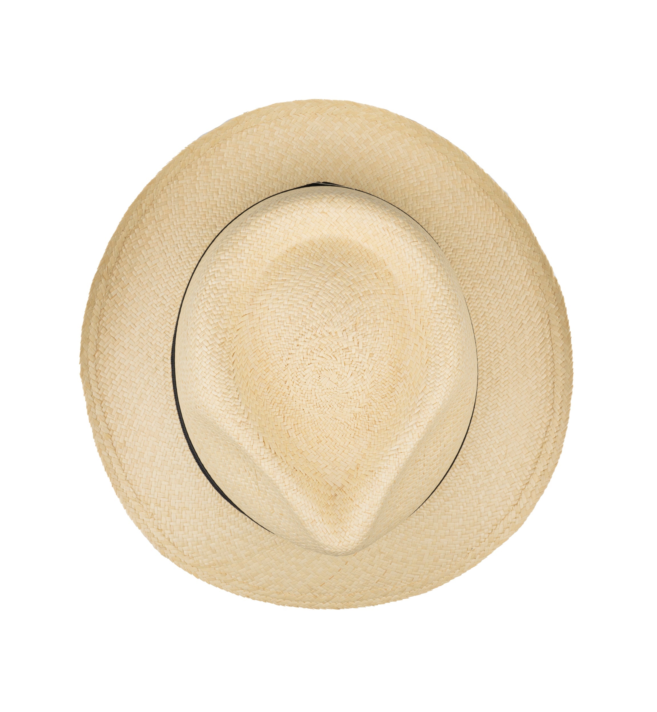 Trilby Panama (Semi-bleached) Navy Waffle Band