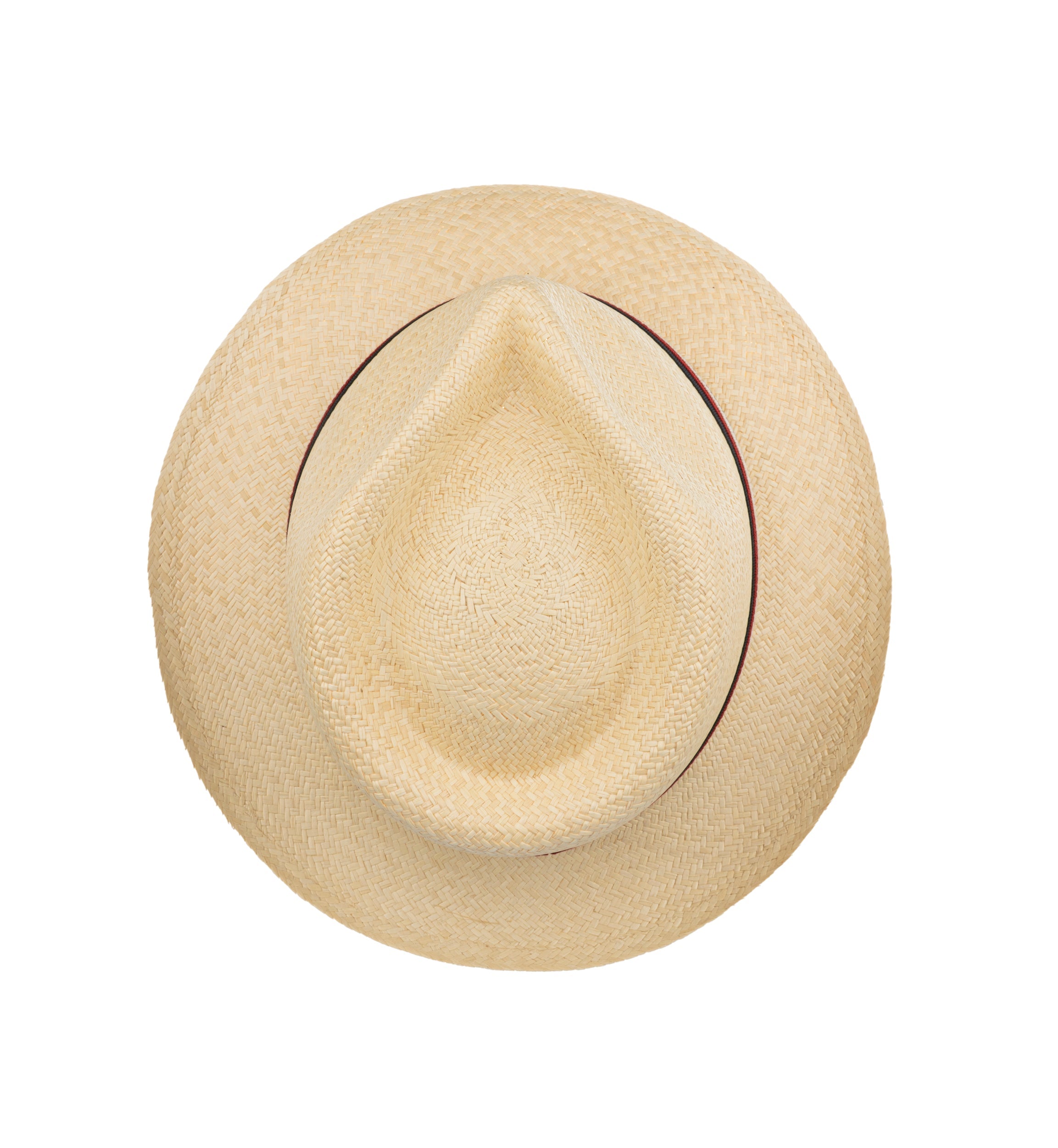 Trilby Panama (Semi-bleached) Navy, Red & Cream Band