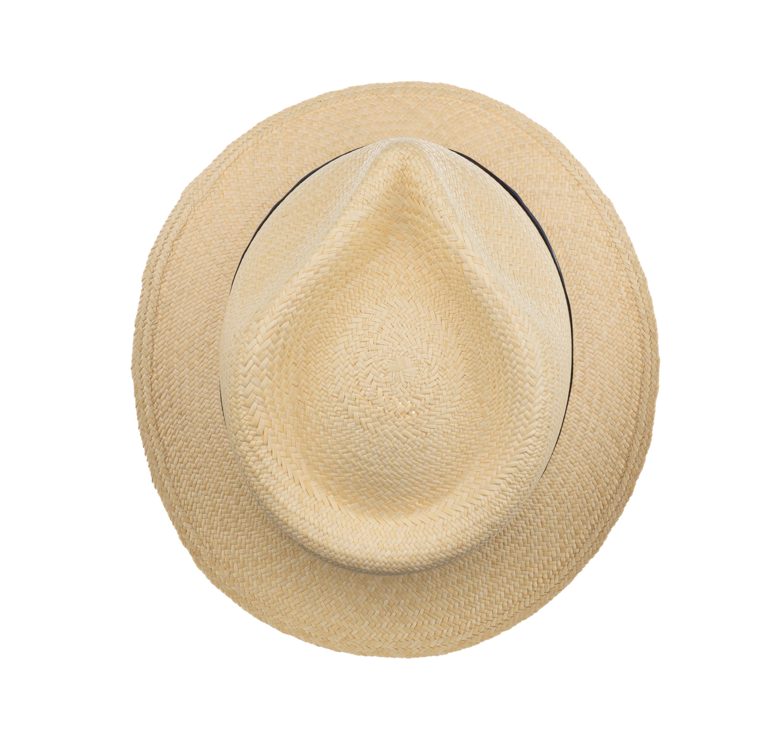Trilby Panama (Semi-bleached) Red, White & Navy Striped Band