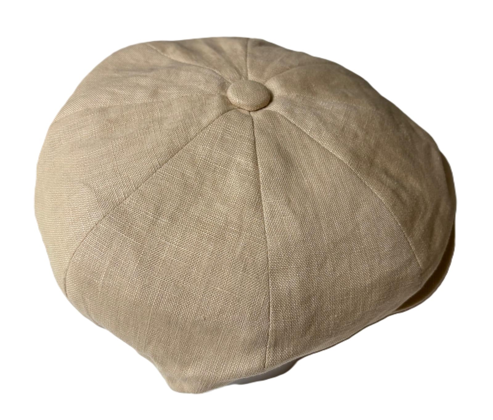 8pc Baker Boy Linen Cap Oatmeal