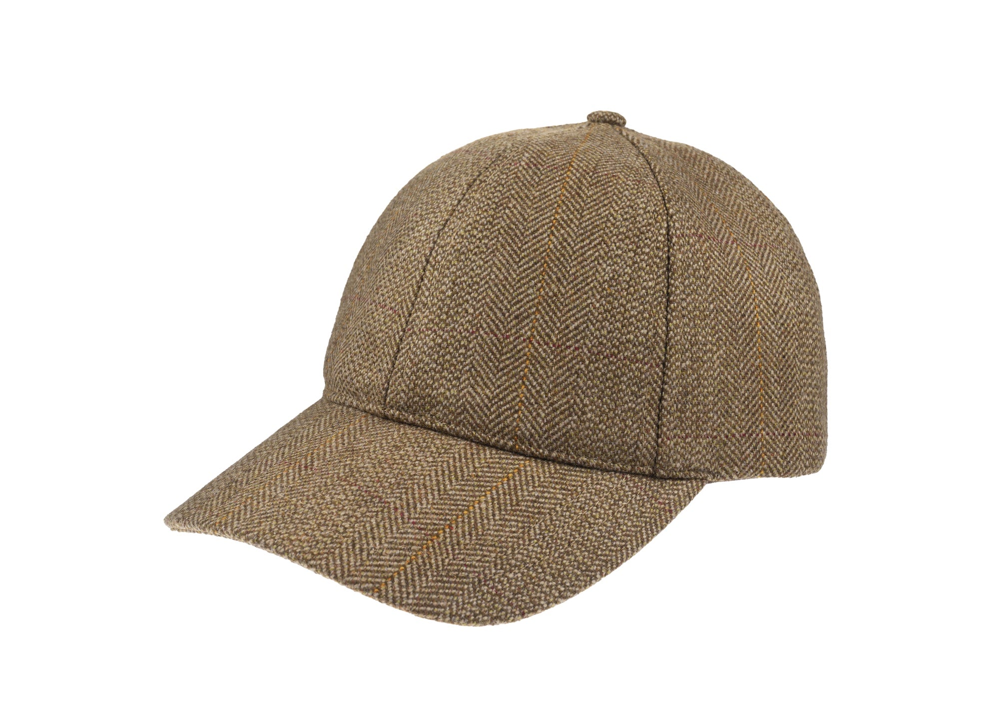 Lovat Mill Teviot Tweed Made in England Baseball Cap in Bracken