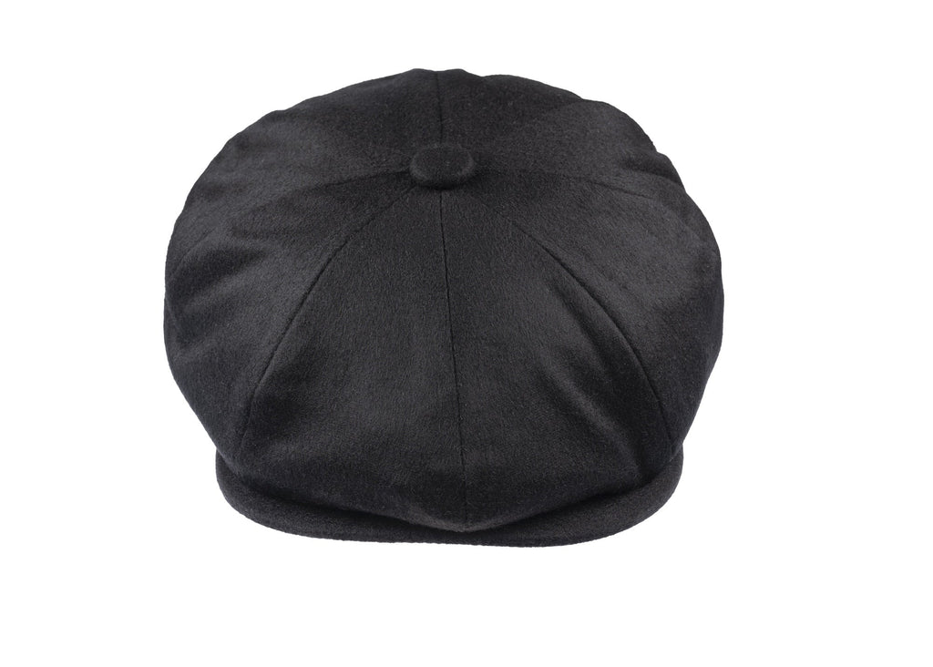 8 piece Cashmere Flat Cap in black