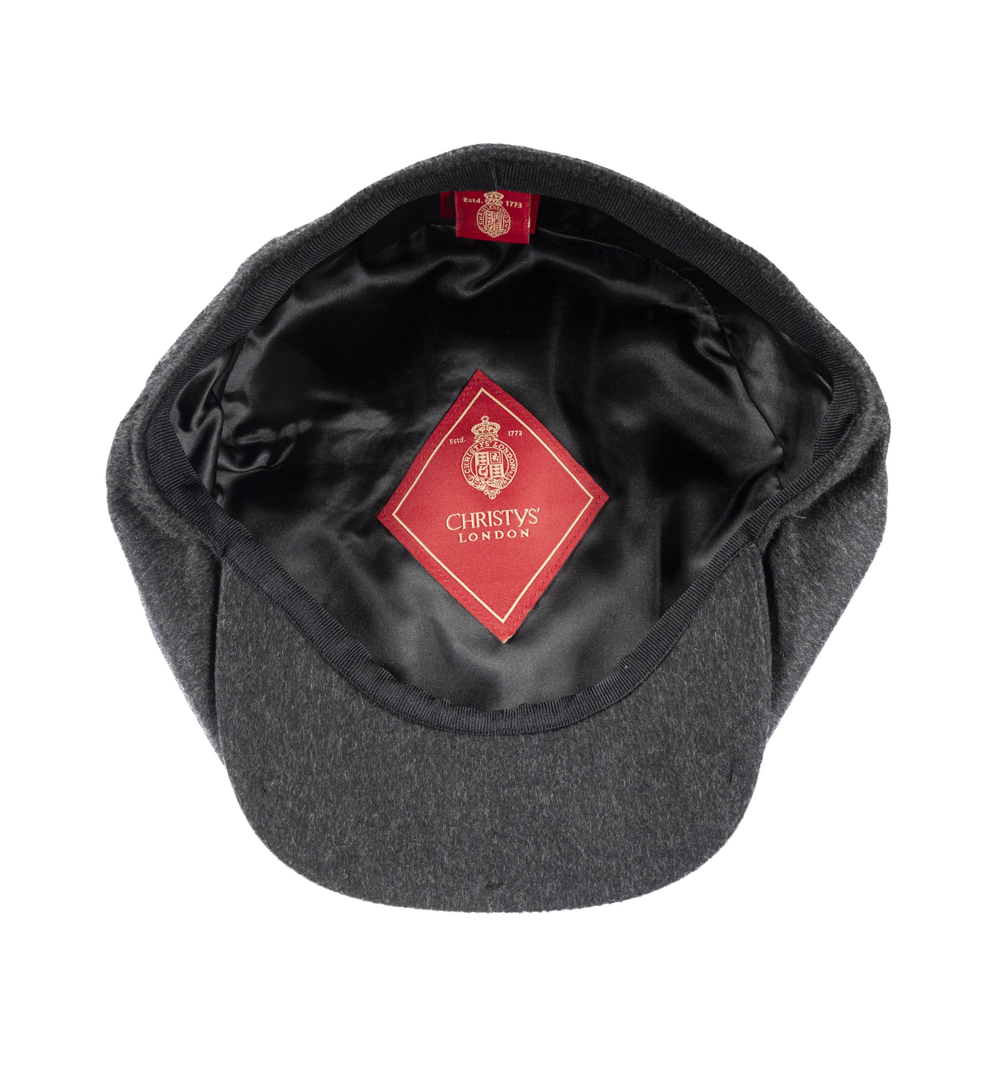 8 piece Cashmere Flat Cap in charcoal