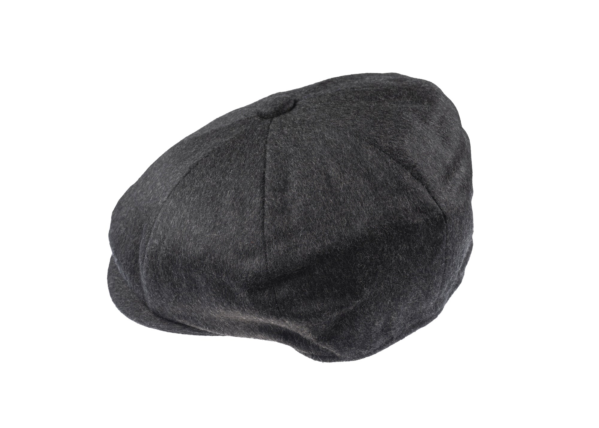 8 piece Cashmere Flat Cap in charcoal