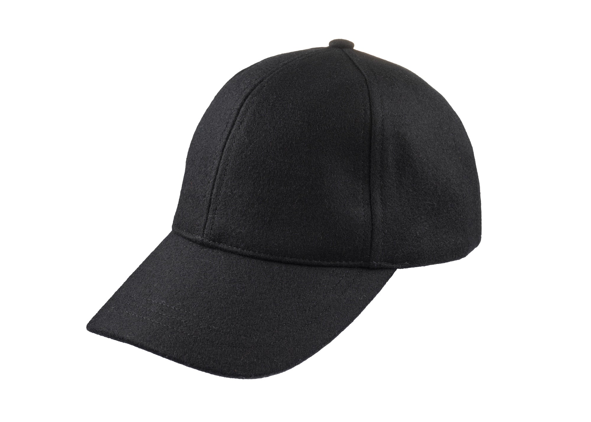 Baseball Melton cap in black