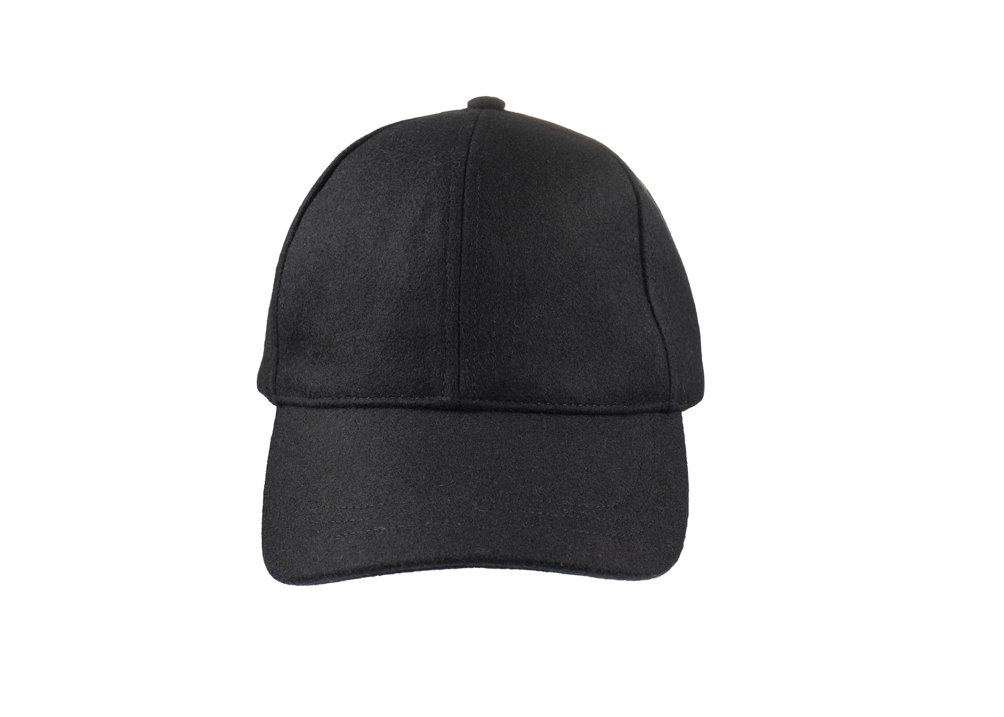 Baseball Melton cap in black