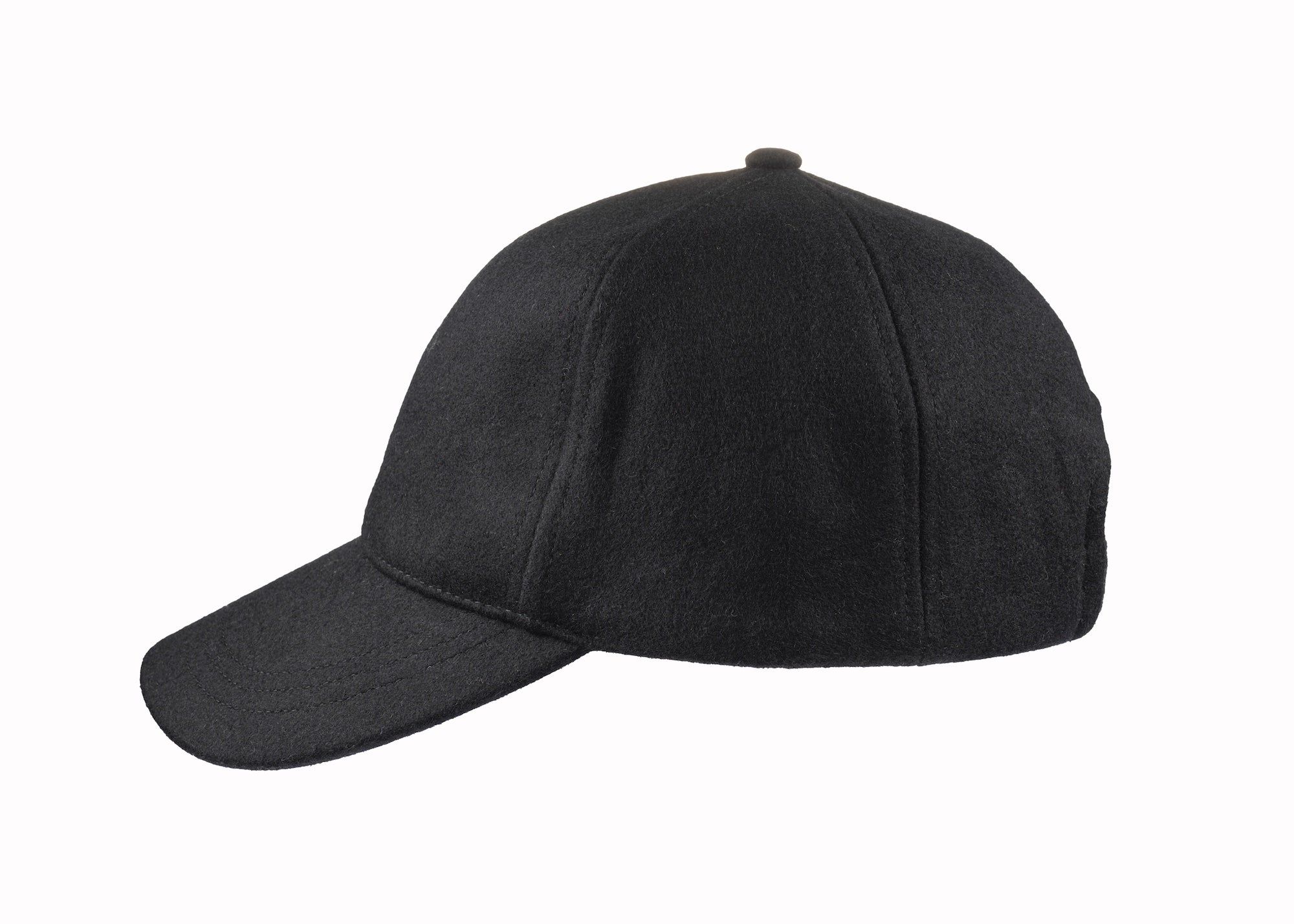 Baseball Melton cap in black