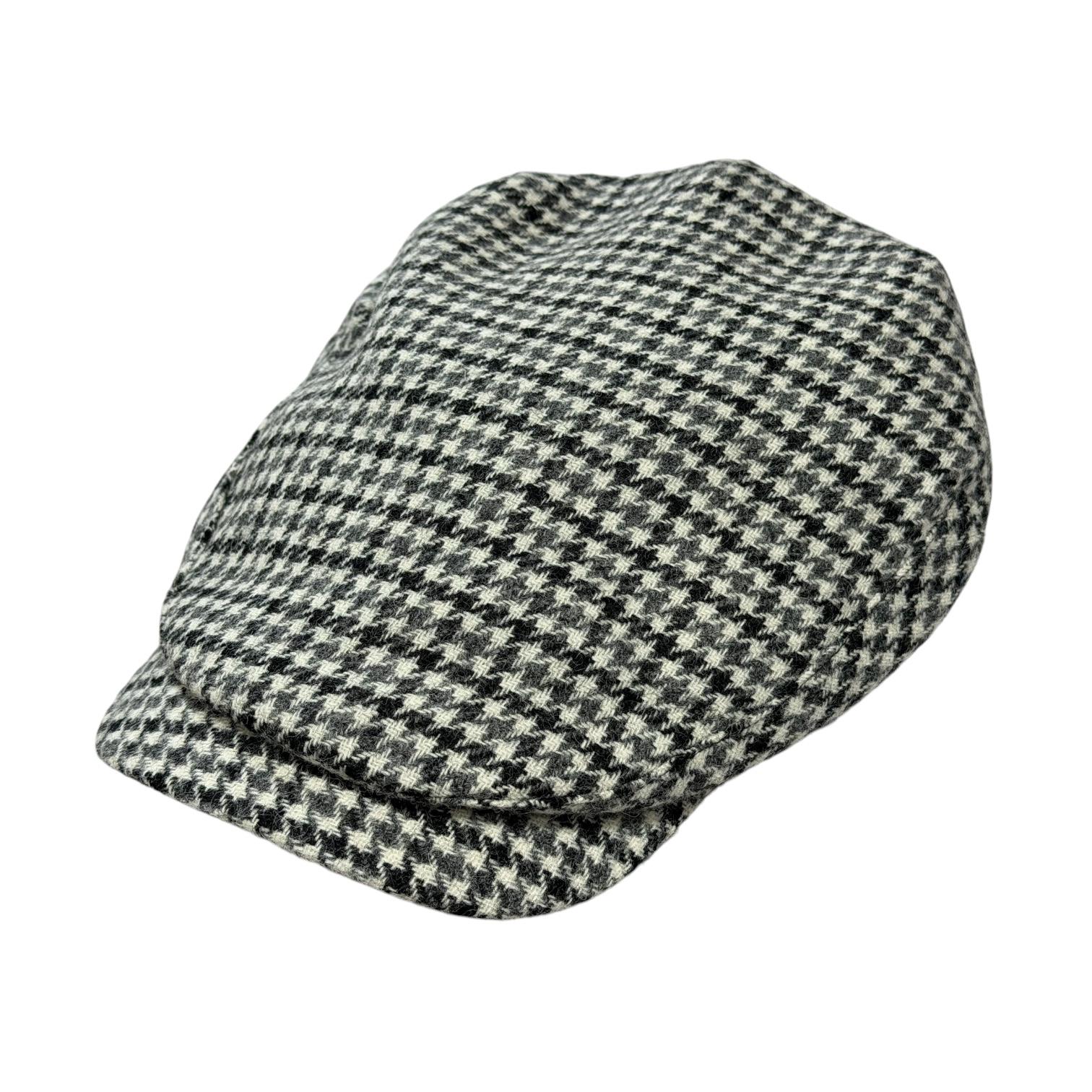 Christys' Hadham King's Flat Cap | Houndstooth Merino Wool | Made