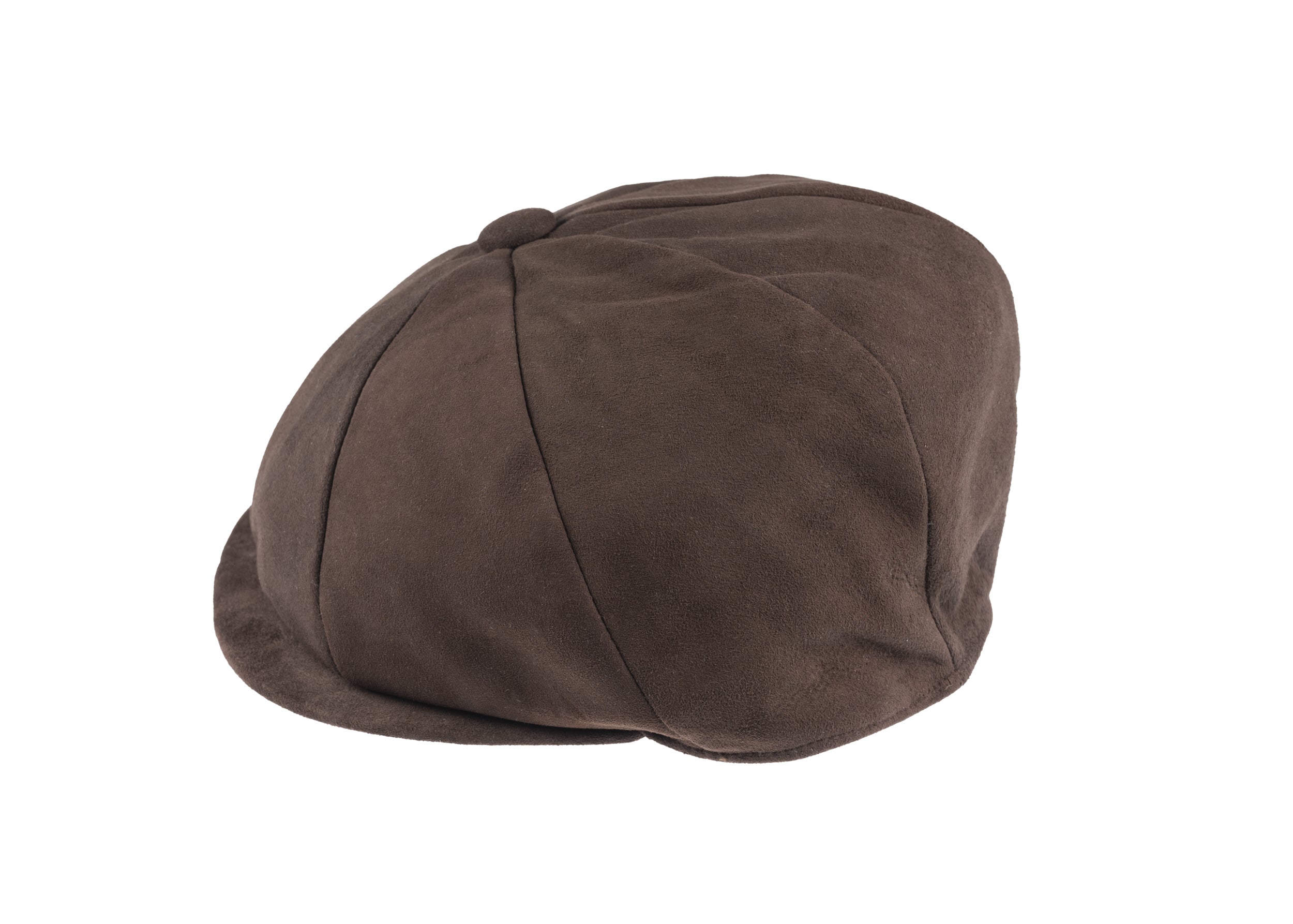 Choc 8 piece baker boy cap in soft suede