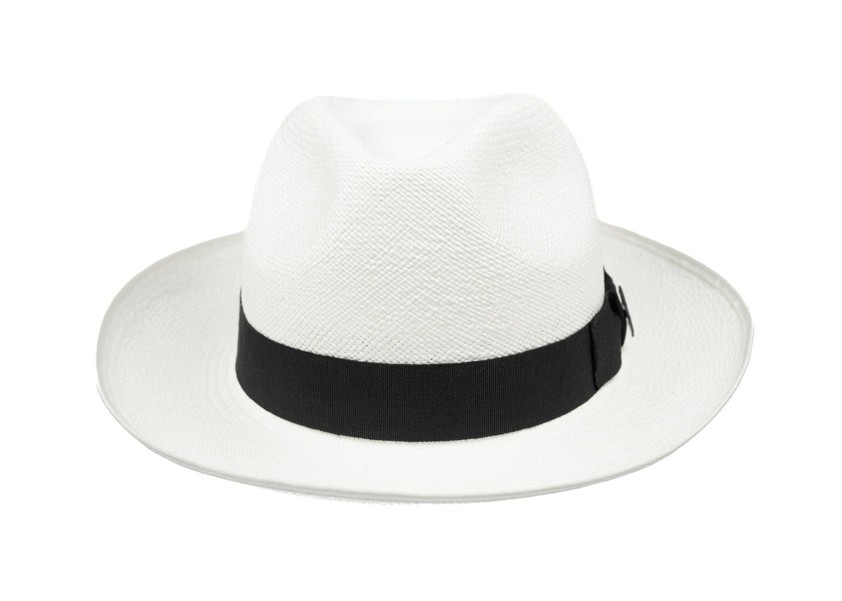 Classic Preset Panama Hat With Black Band & Cream Binding 