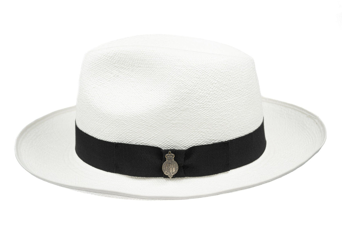 Classic Cream Hat with Black Band Classic Preset Panama Hat With Black Band & Cream Binding  main image 3