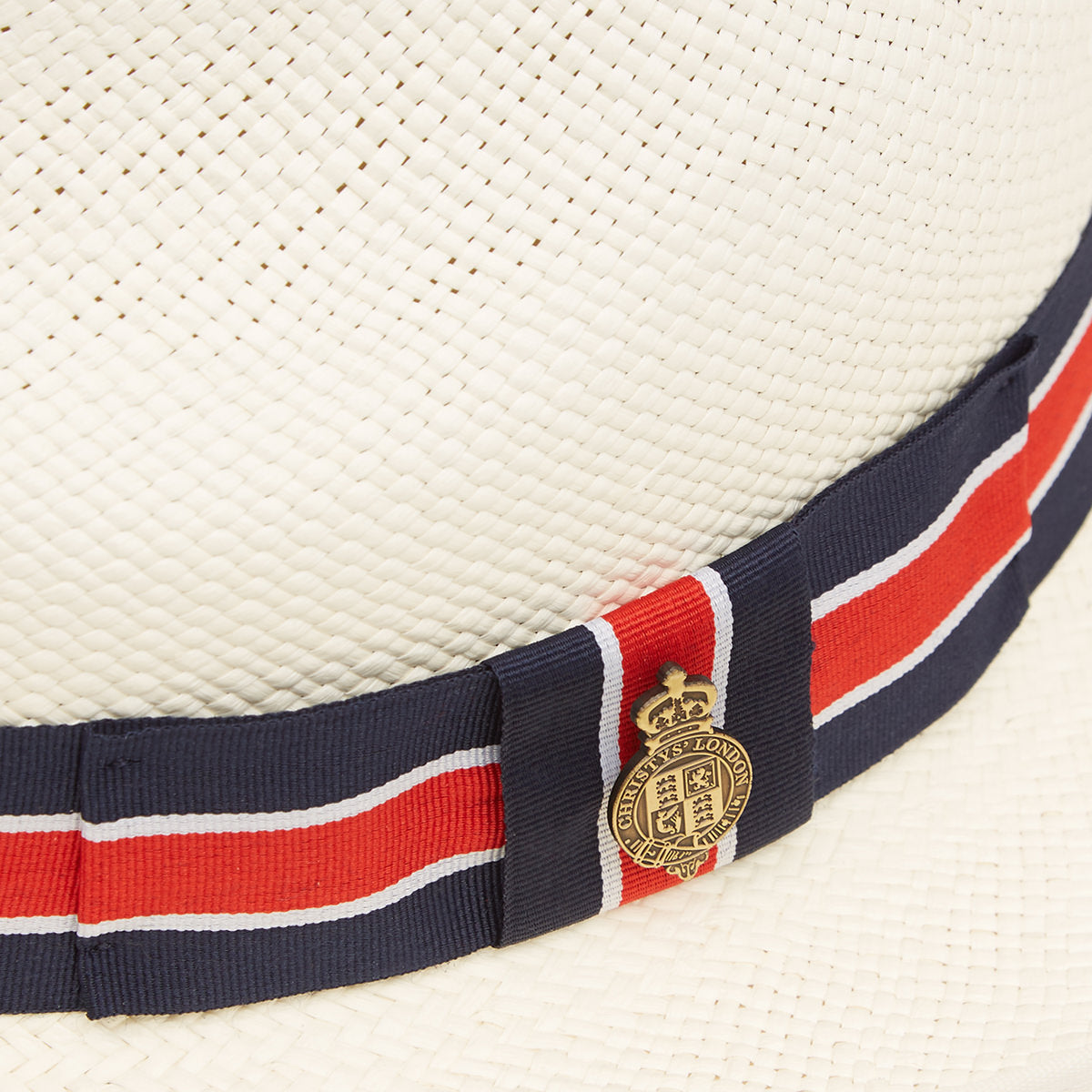 Classic Preset Regimental Panama Hat With No3 Band & Cream Binding