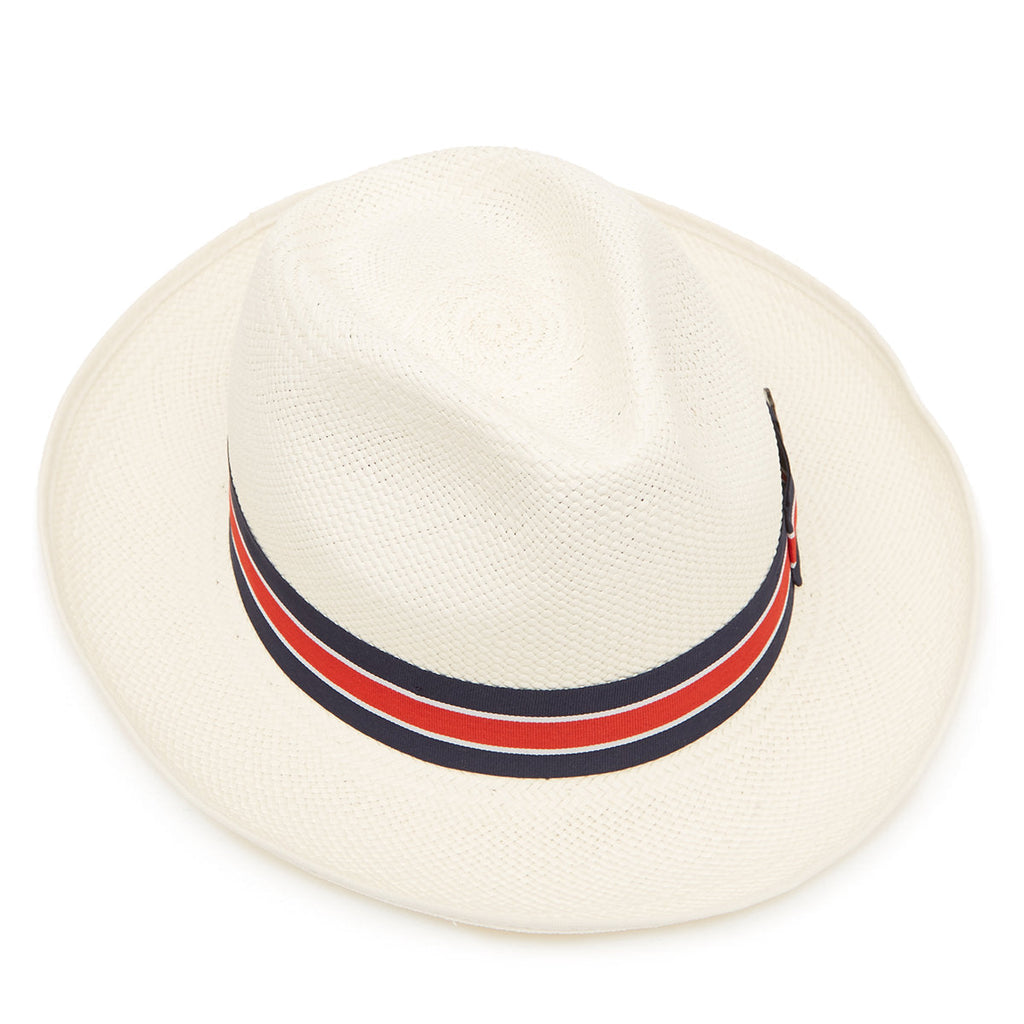 Classic Preset Regimental Panama Hat With No3 Band & Cream Binding