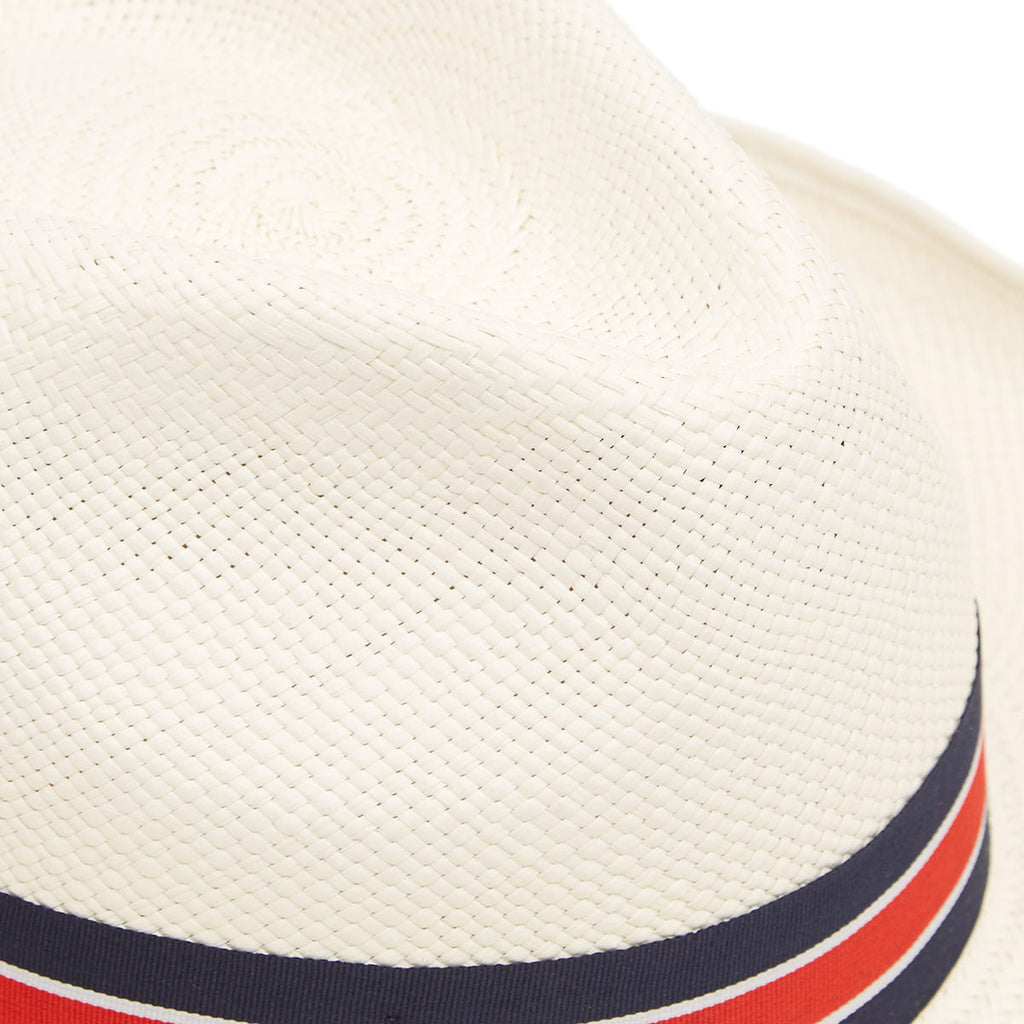 Classic Preset Regimental Panama Hat With No3 Band & Cream Binding
