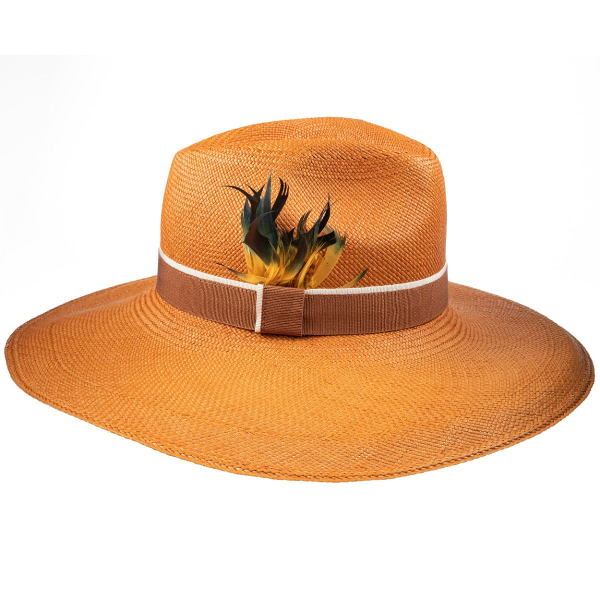 Wide Brim Panama in Orange