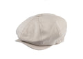 Ellis 8 piece baker boy cap in satin wool fabric in Bisque