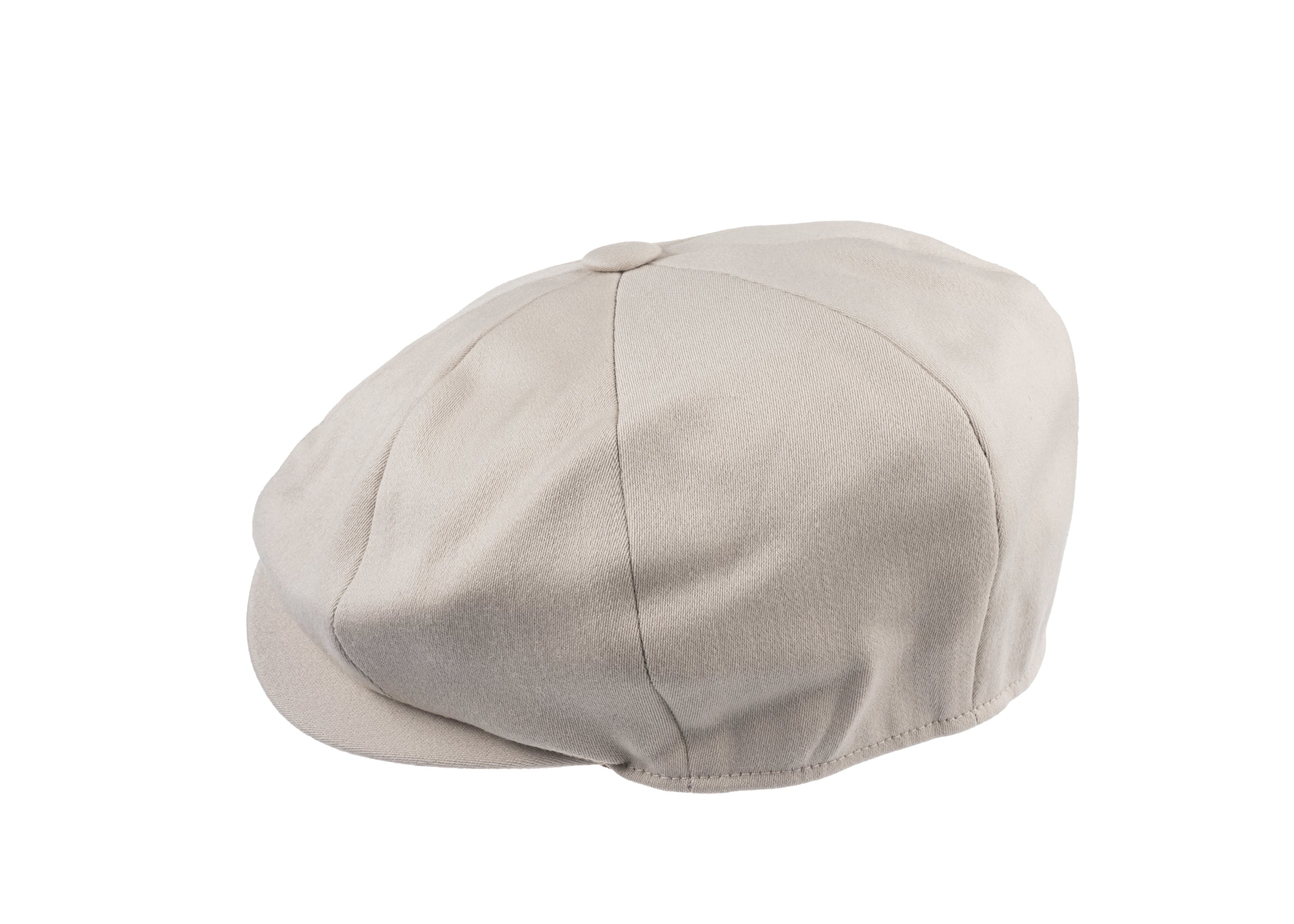 Ellis 8 piece baker boy cap in satin wool fabric in Bisque