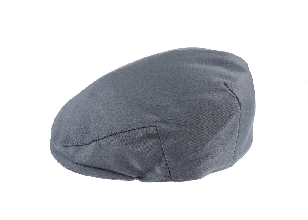 Ellis Balmoral flat cap satin wool fabric Slate