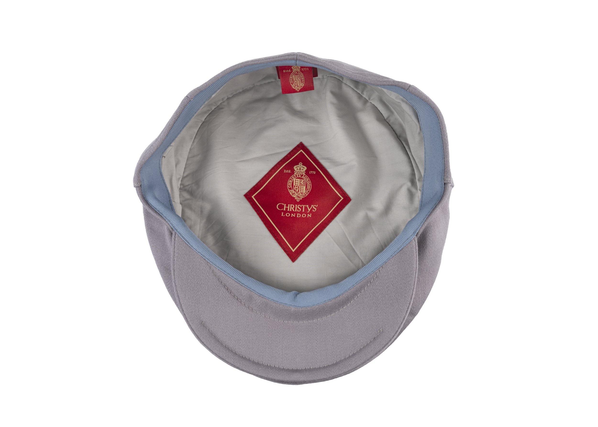 Ellis Balmoral flat cap in satin wool fabric in Amethyst